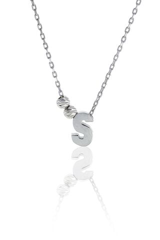 S  Harfli Tasarım Gümüş Kolye 3835