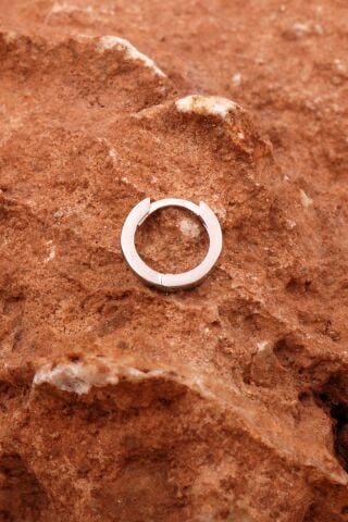 Gümüş 12 Mm Rodyumlu Halka Erkek Küpesi 6902