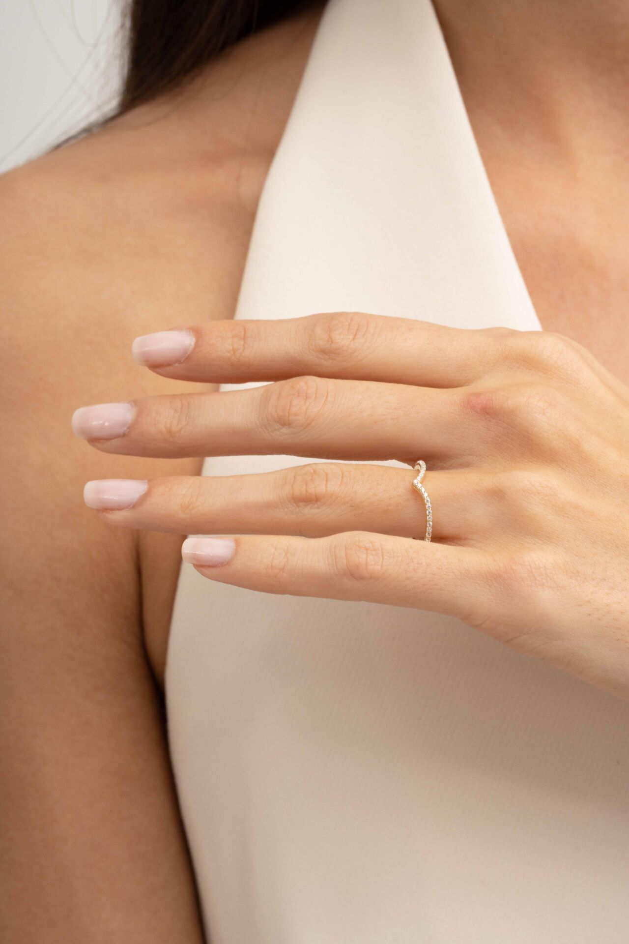 Elegant Altın Kaplama Gümüş İnce Yüzük 5964