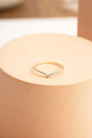 Elegant Altın Kaplama Gümüş İnce Yüzük 5964