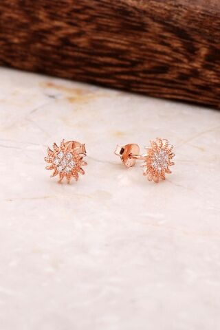 Güneş Rose Gümüş Küpe 4796