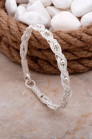 Kazaziye Elişi Toplu Gümüş Bileklik 4141