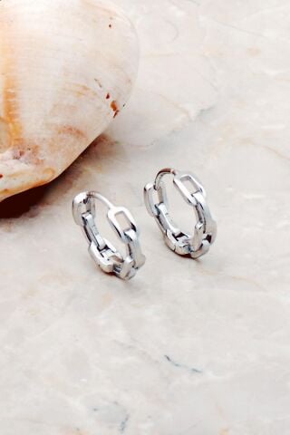 Gurmet 15 Mm Rodyumlu Gümüş Halka Küpe 5231