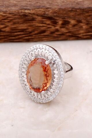 Sultan Taşlı Tasarım Gümüş Yüzük 1746