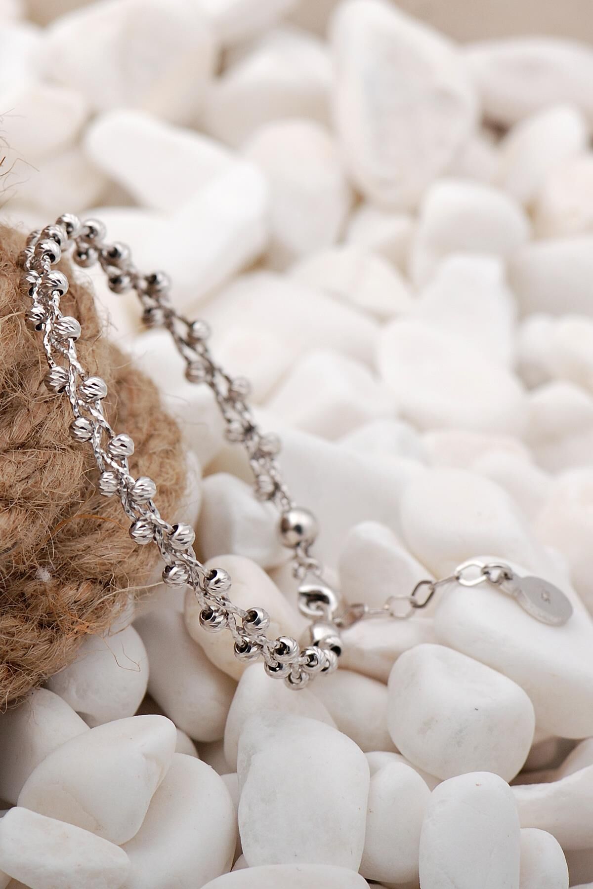 Dorissa Rodyumlu Örgü Gümüş Bilezik 04