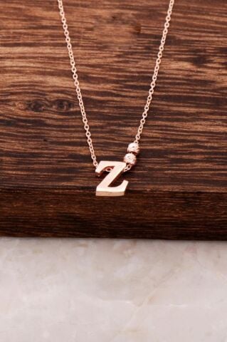 Z Harfli Tasarım Rose Gümüş Kolye 3848