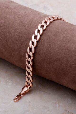 Rose Gümüş Gurmet Zincir Bileklik 3472