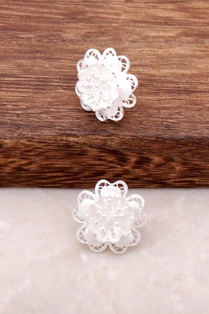 Telkari İşçilikli El Yapımı Yöresel Gümüş Küpe 318