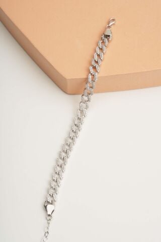 Taşlı Gurmet Gümüş Zincir Bileklik 3476