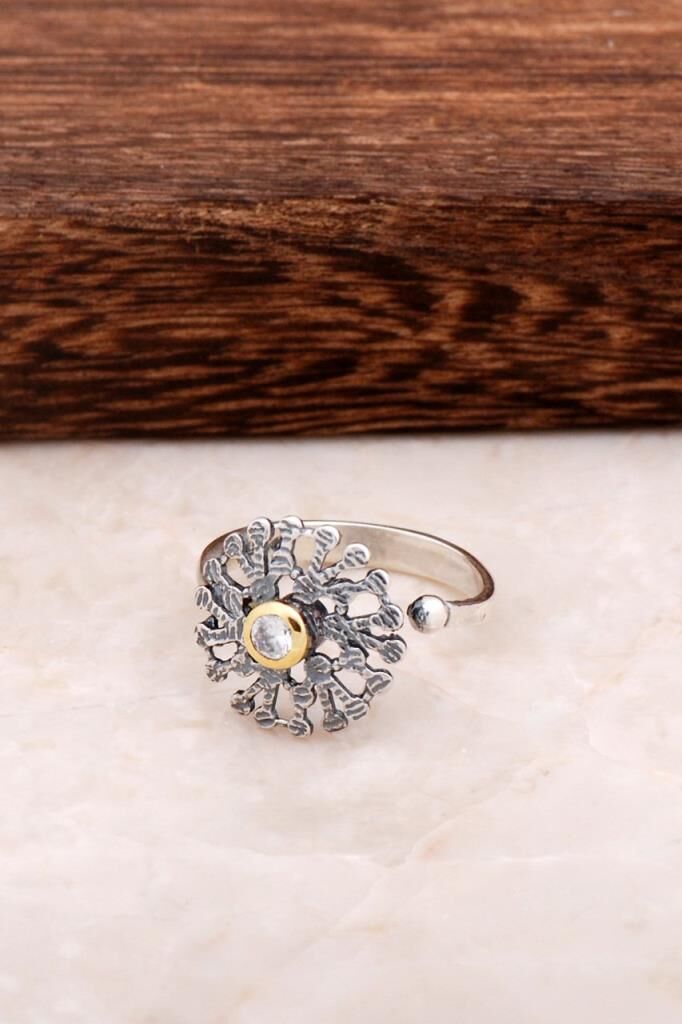 Kar Tanesi Tasarım Gümüş Yüzük 2866