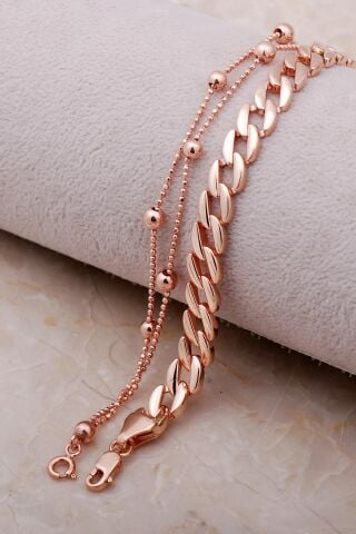 Kombin Rose Gümüş Gurmet Zincir Bileklik 3479