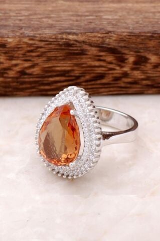 Sultan Taşlı Tasarım Gümüş Yüzük 1747