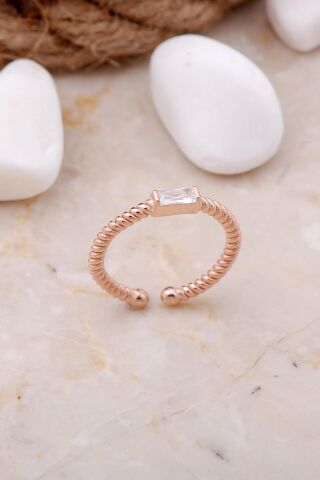 Baget Sarma Rose Gümüş Tasarım Yüzük 3484