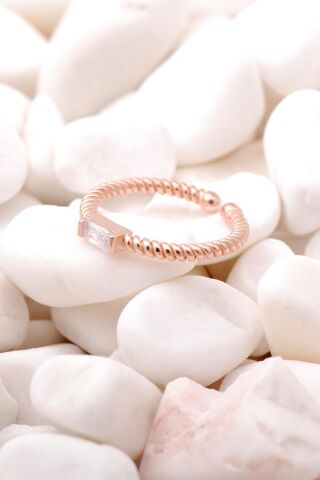 Baget Sarma Rose Gümüş Tasarım Yüzük 3484