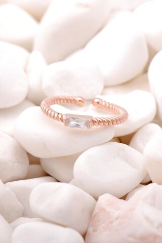 Baget Sarma Rose Gümüş Tasarım Yüzük 3484