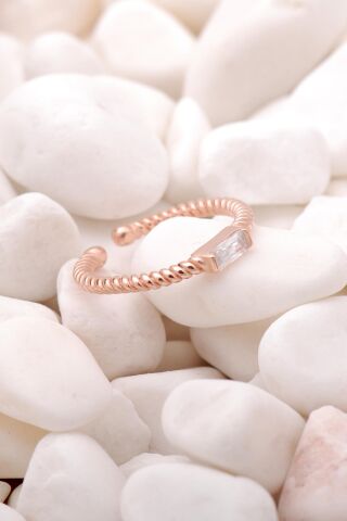 Baget Sarma Rose Gümüş Tasarım Yüzük 3484