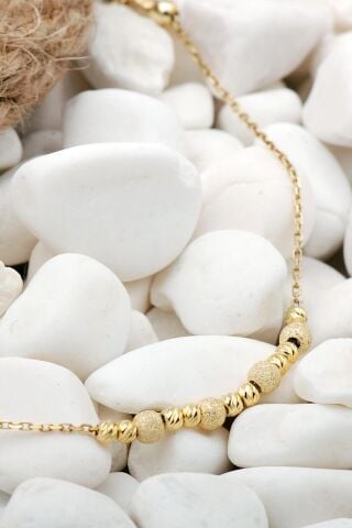 Dorika Altın Yaldızlı 925 Ayar Gümüş Bileklik 20