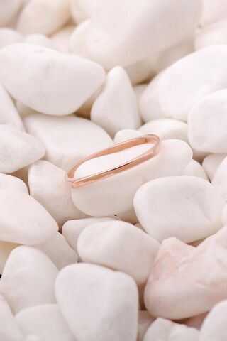 Kare Rose Gümüş İnce Tasarım Yüzük 3492