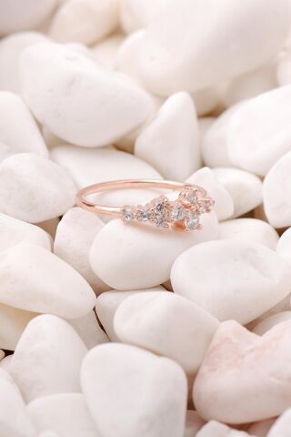 Lady Rose Gümüş Sıra Taşlı Yüzük 3495