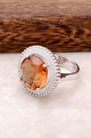 Sultan Taşlı Tasarım Gümüş Yüzük 1748