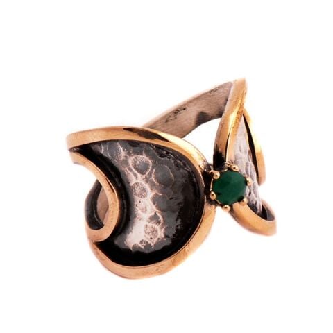 Çekiç Dövme El Yapımı Tasarım Gümüş Yüzük 1321