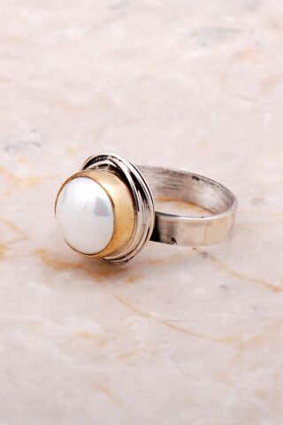 İnci Taşlı Sarma Elişi Gümüş Set 2667