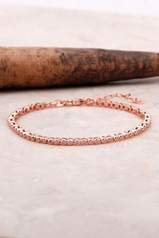 Rose Gümüş Su Yolu Bileklik 3494