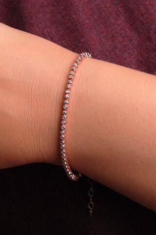 Rose Gümüş Su Yolu Bileklik 3494