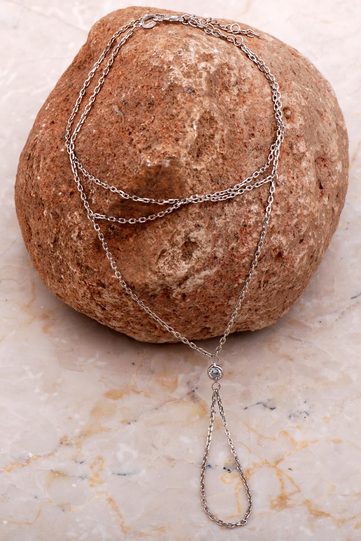 Tektaş Tasarım Rodyumlu Gümüş Şahmeran 80