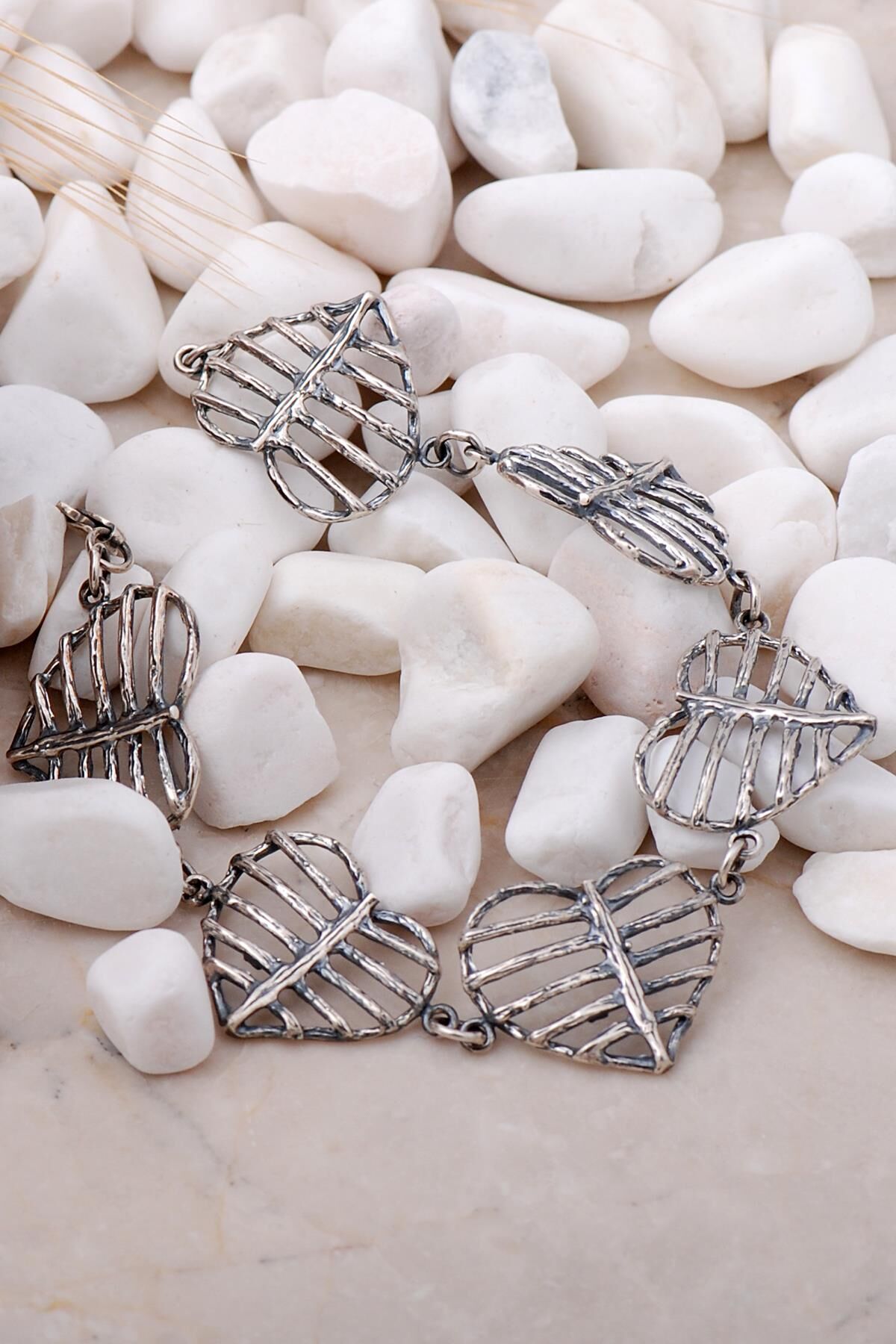 Klap Tasarım Oksitli Gümüş Bileklik 3958