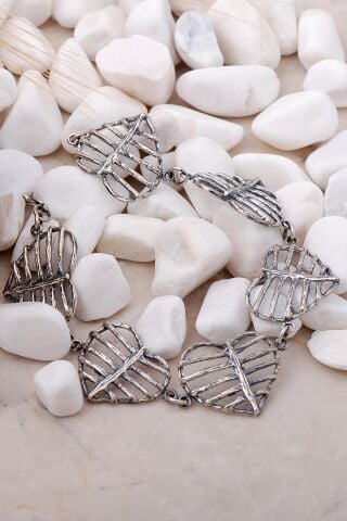 Klap Tasarım Oksitli Gümüş Bileklik 3958