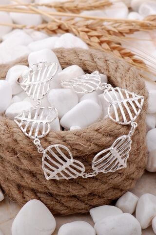 Kalp Tasarım Gümüş Bileklik 3959