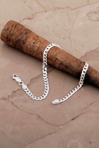 Gurmet 4 Mm 21 Cm İtalyan Gümüş Erkek Zincir Bileklik 4787