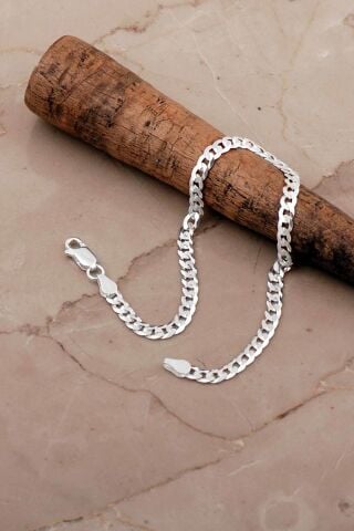 Gurmet 4 Mm 21 Cm İtalyan Gümüş Erkek Zincir Bileklik 4787