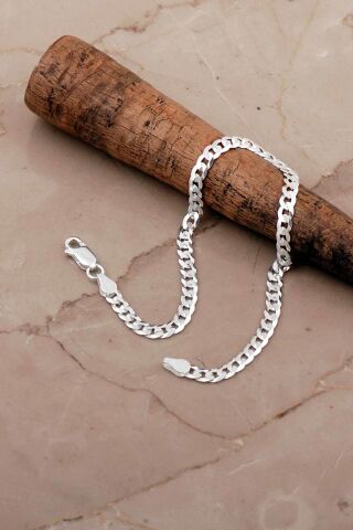 Gurmet 4 Mm 21 Cm İtalyan Gümüş Erkek Zincir Bileklik 4787