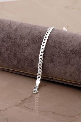 Gurmet 4 Mm 21 Cm İtalyan Gümüş Erkek Zincir Bileklik 4787