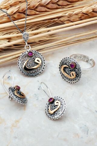 Vav Telkari Elişi Gümüş Set 2385