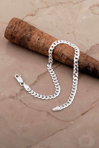 Gurmet 4,5 Mm 21,5 Cm İtalyan Gümüş Erkek Zincir Bileklik 4788