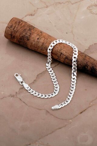 Gurmet 4,5 Mm 21,5 Cm İtalyan Gümüş Erkek Zincir Bileklik 4788