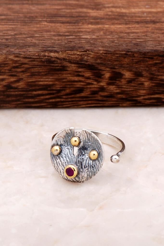 Çekiç Dövme Tasarım Gümüş Yüzük 2871