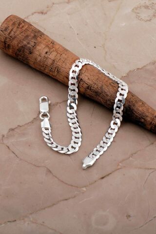 Gurmet 5,5 Mm 21,5 Cm İtalyan Gümüş Erkek Zincir Bileklik 4789