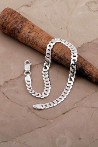 Gurmet 5,5 Mm 21,5 Cm İtalyan Gümüş Erkek Zincir Bileklik 4789