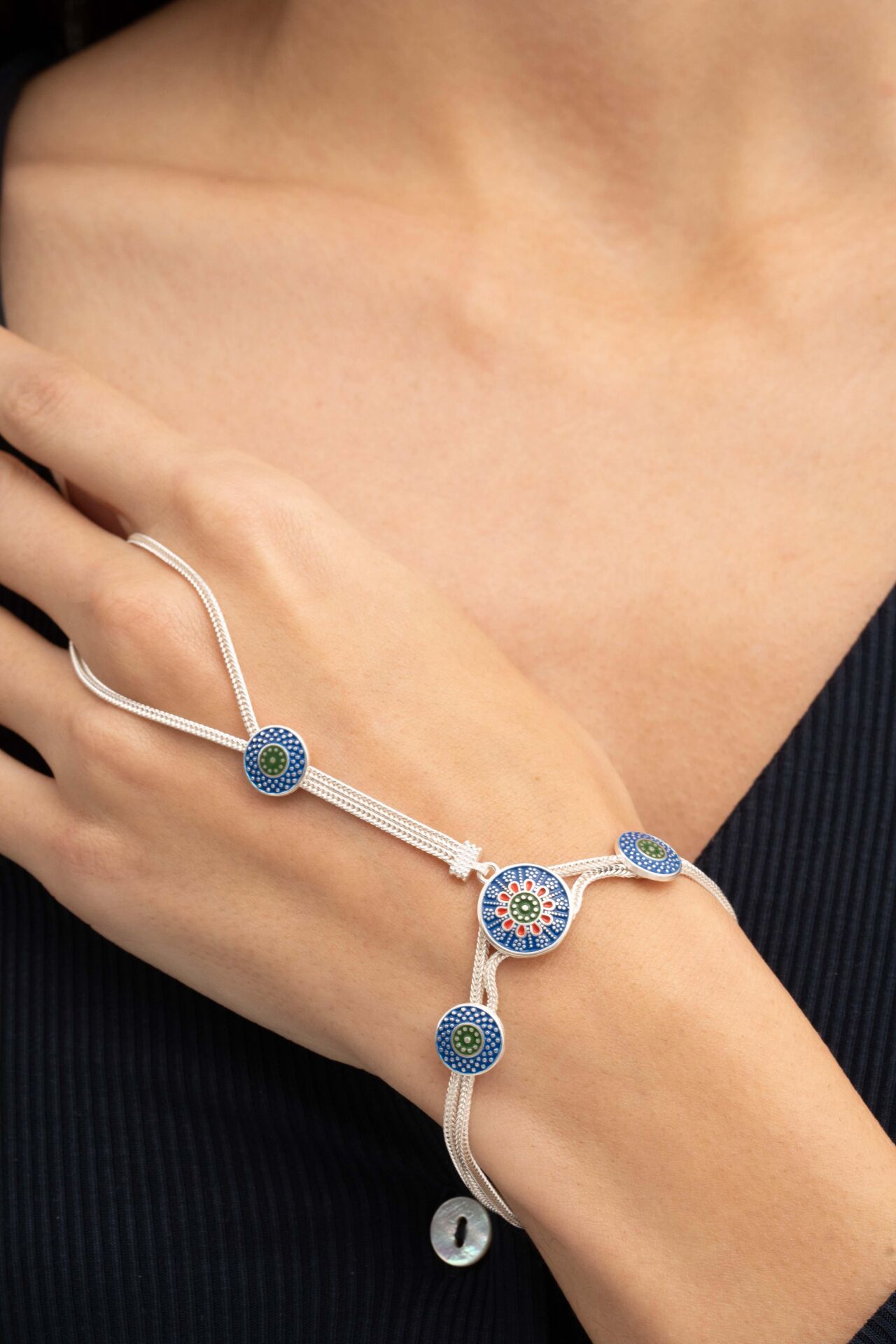 Mardin Güneşi Hasır Örgü Mineli 925 Ayar Gümüş Şahmeran 84