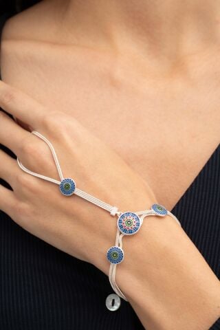 Mardin Güneşi Hasır Örgü Mineli 925 Ayar Gümüş Şahmeran 84