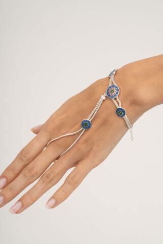 Mardin Güneşi Hasır Örgü Mineli 925 Ayar Gümüş Şahmeran 84