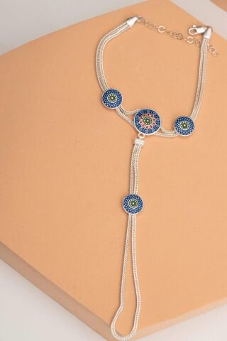 Mardin Güneşi Hasır Örgü Mineli 925 Ayar Gümüş Şahmeran 84