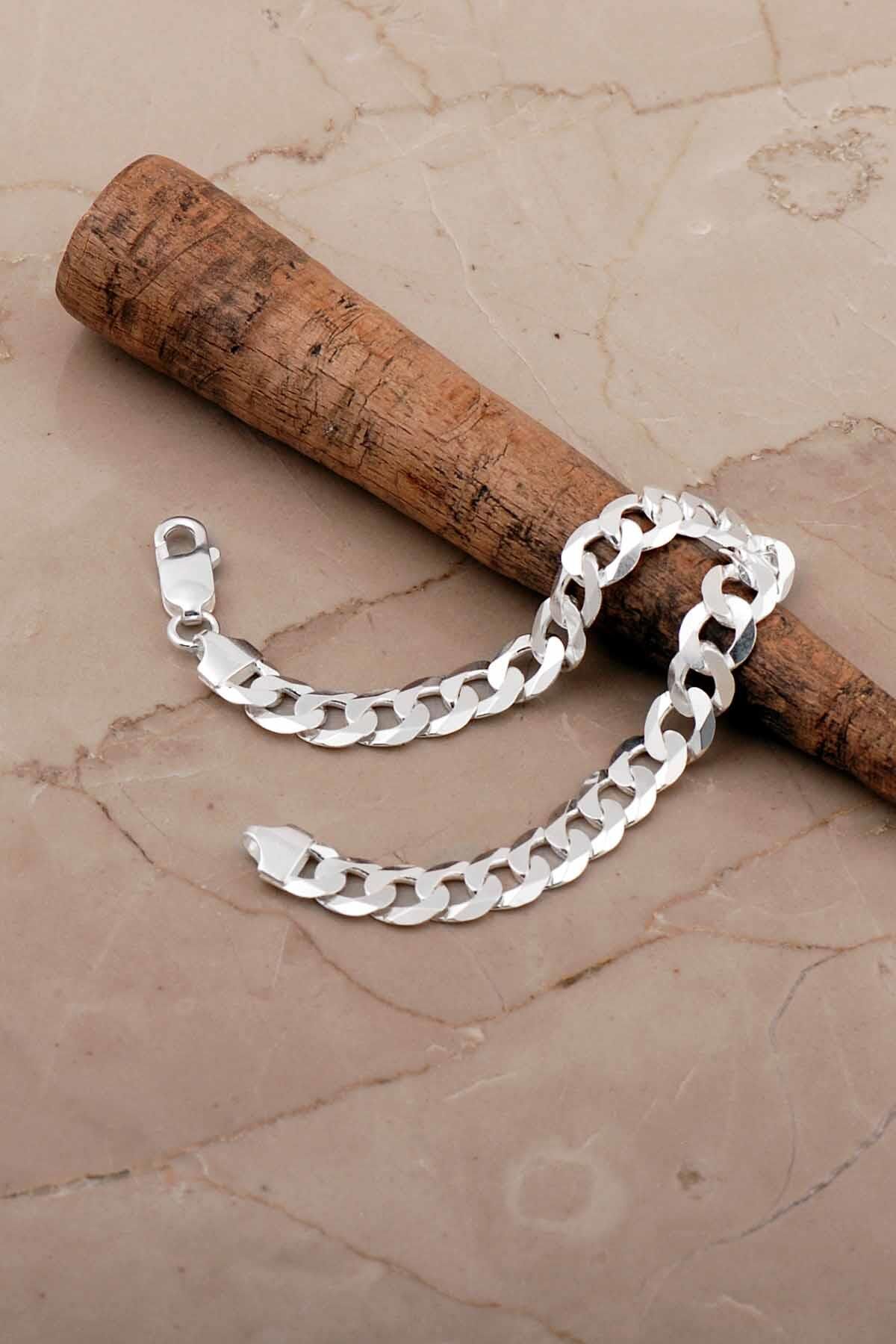 Gurmet 8,5 Mm 21 Cm İtalyan Gümüş Erkek Zincir Bileklik 4790