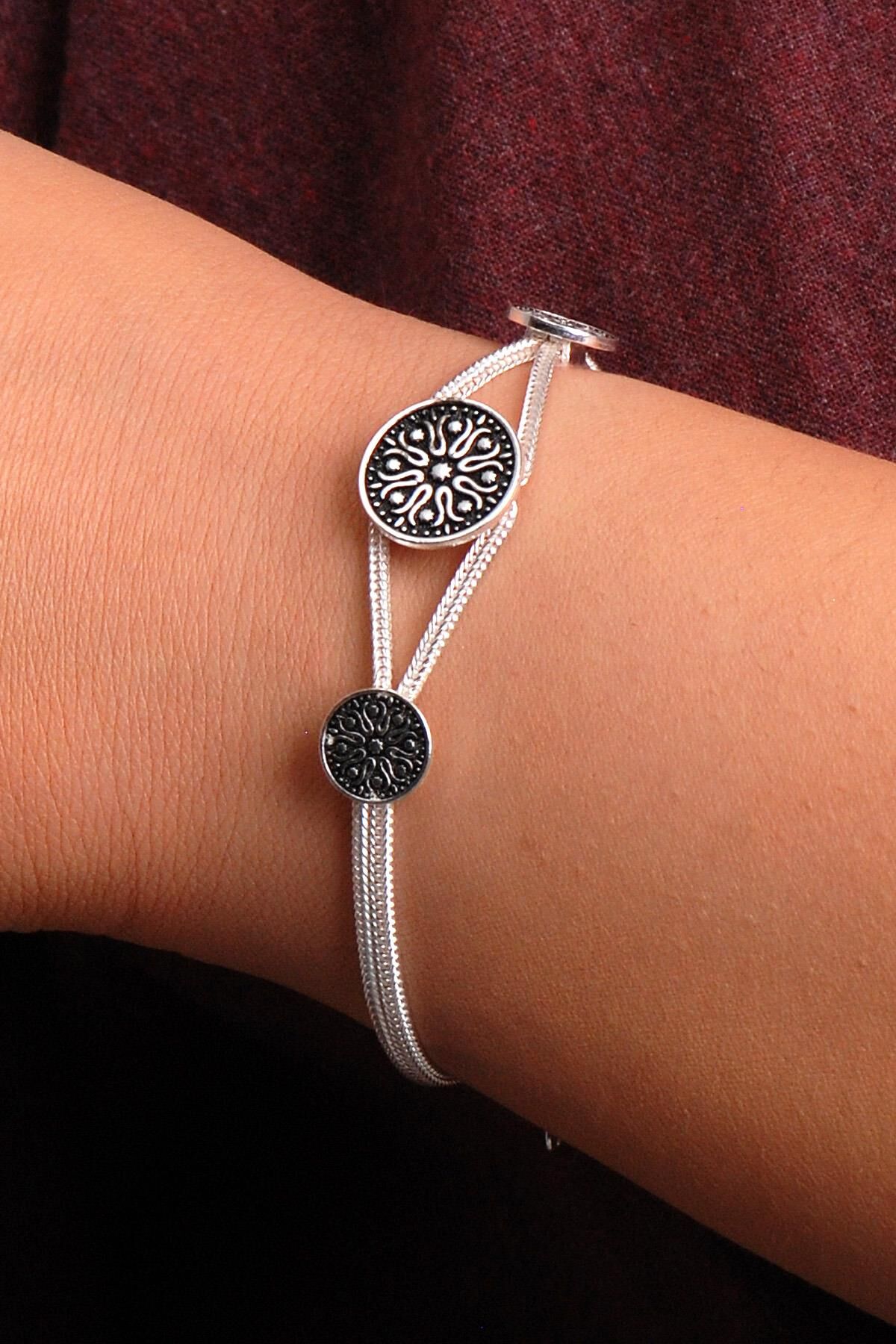 Midyat Hasırı Gümüş Tasarım Bileklik 3502