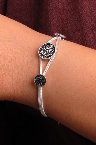 Midyat Hasırı Gümüş Tasarım Bileklik 3502