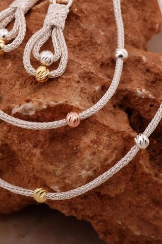 Kazaziye İşlemeli Elişi Dorissa Tasarım Gümüş Set 2782